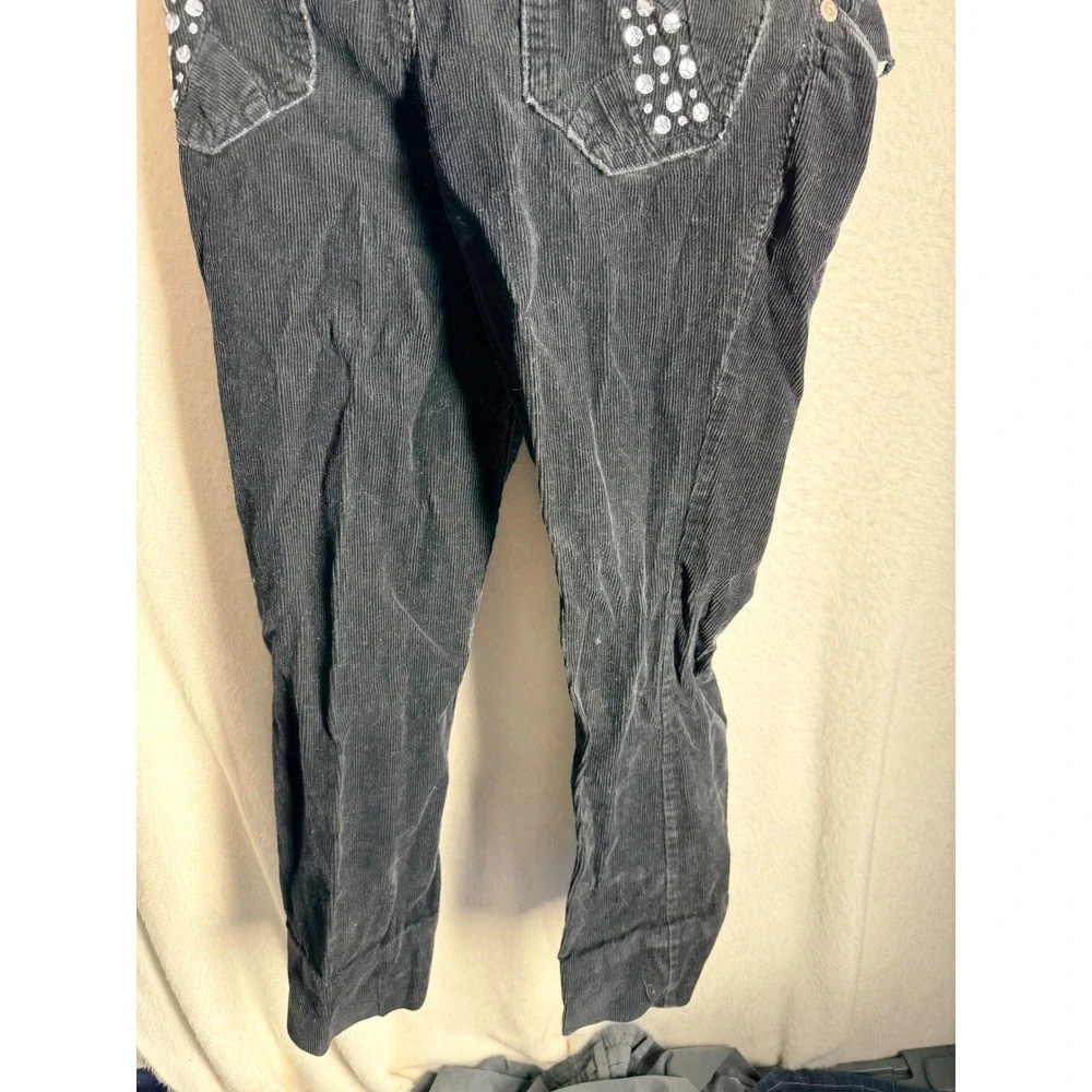 Old Navy Girls Black Corduroy Pants Rhinestone Pockets Size 12